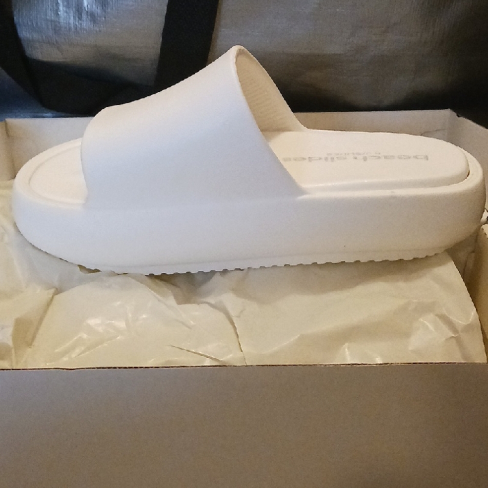 Women's White Slide Sandals